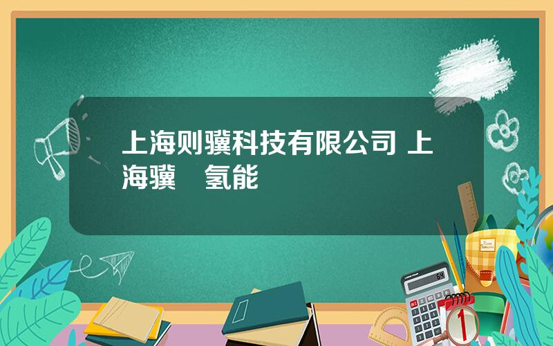 上海则骥科技有限公司 上海骥翀氢能